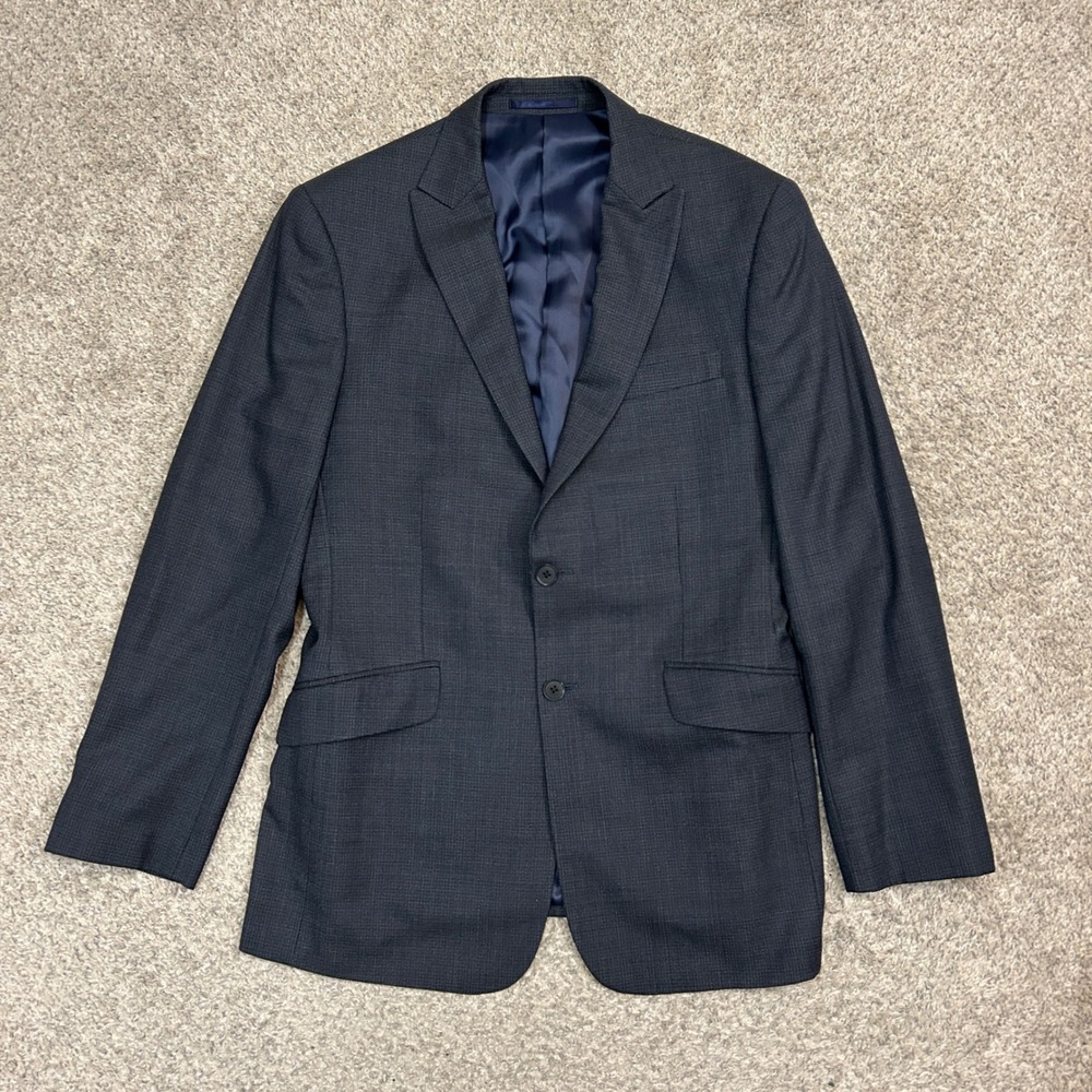Charles Tyrwhitt Men's Navy Textured Sport Coat Blazer